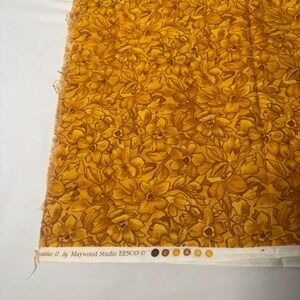 Maywood Studio Hepatico II Floral Fabric 17.5x40 Mustard Gold Cotton Quilting